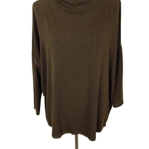 Bryn Walker Houndstooth Oversized Knit Tunic Top Brown XXS - Picture 3 of 8